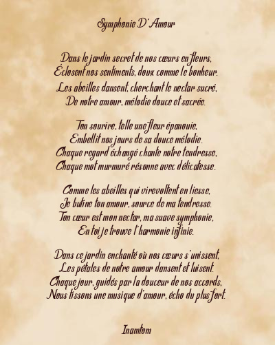 Le poème en image: Symphonie D’amour