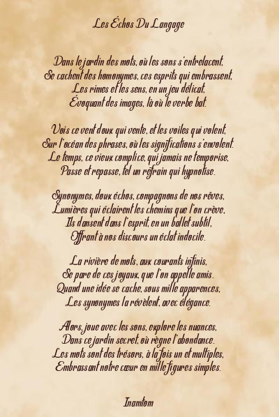 Le poème en image: Les Échos Du Langage