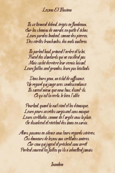 Le poème en image: Leçons Et Illusions