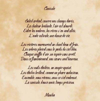 Le poème en image: Canicule