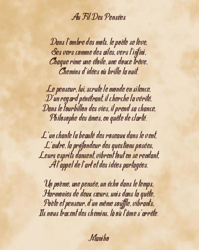 Le poème en image: Au Fil Des Pensées