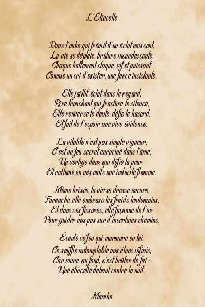 Le poème en image: L’étincelle