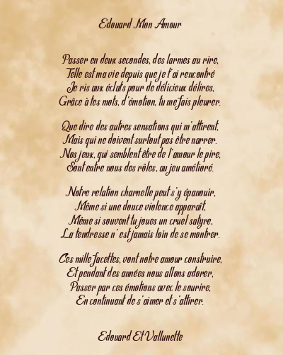 Le poème en image: Edouard Mon Amour