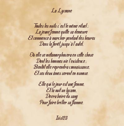 Le poème en image: La Lycoane