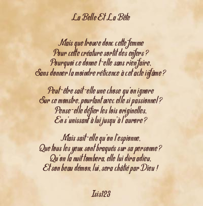 Le poème en image: La Belle Et La Bête