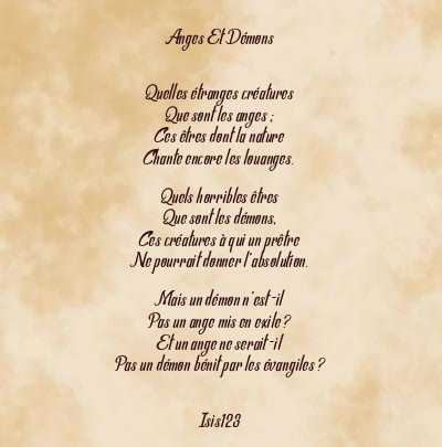 Le poème en image: Anges Et Démons