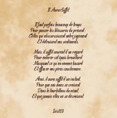 Le poème en image: Il Aura Suffit