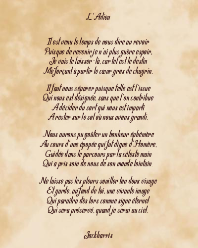 Le poème en image: L’adieu