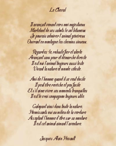 Le poème en image: Le Cheval