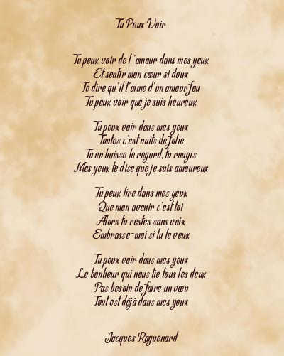 Le poème en image: Tu Peux Voir
