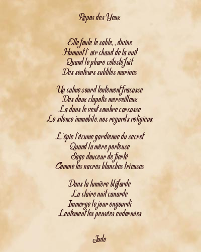 Le poème en image: Repos Des Yeux