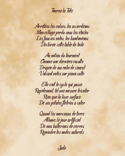 Le poème en image: Tourne La Tete
