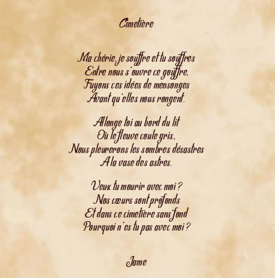 Le poème en image: Cimetière