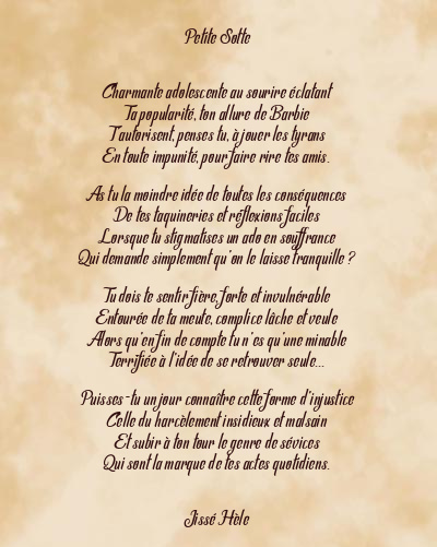 Le poème en image: Petite Sotte