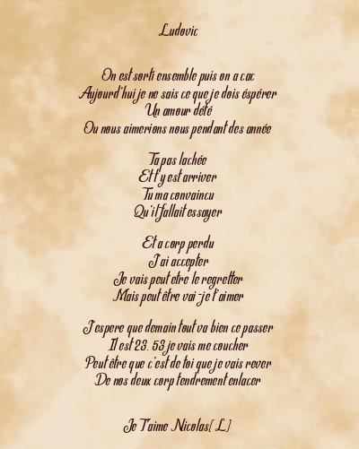 Le poème en image: Ludovic