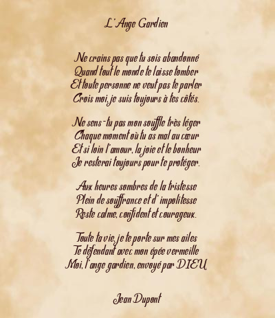 Le poème en image: L’ange Gardien