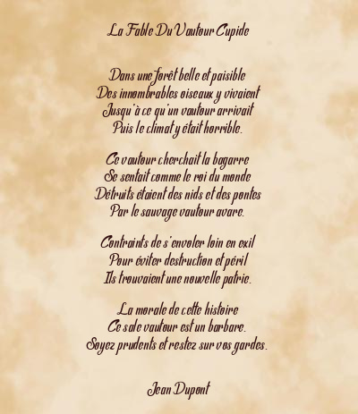 Le poème en image: La Fable Du Vautour Cupide