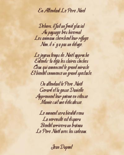 Le poème en image: En Attendant Le Père Noel