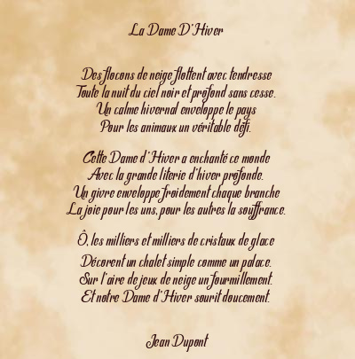 Le poème en image: La Dame D’hiver