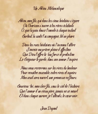 Le poème en image: Un Adieu Mélancolique