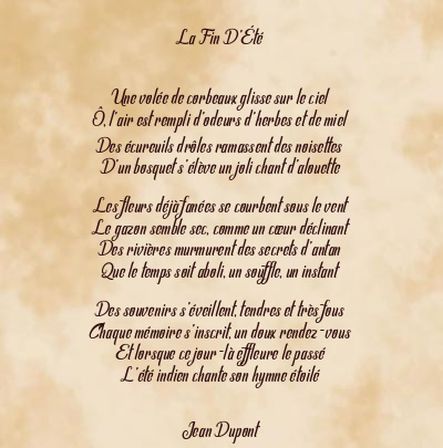 Le poème en image: La Fin D’été