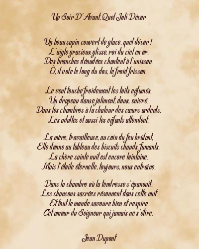 Le poème en image: Un Soir D’avant, Quel Joli Décor