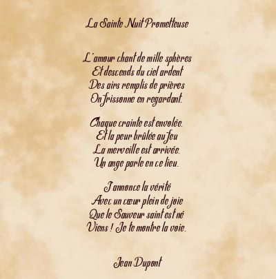 Le poème en image: La Sainte Nuit Prometteuse