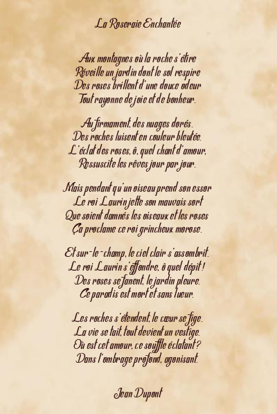 Le poème en image: La Roseraie Enchantée