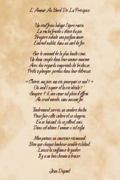 Le poème en image: L’amour Au Bord De La Précipice