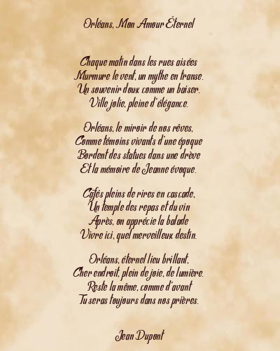 Le poème en image: Orléans, Mon Amour Éternel