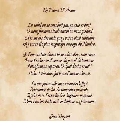 Le poème en image: Un Poème D’amour