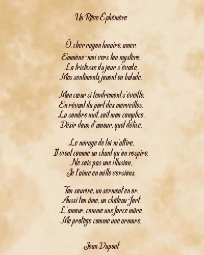 Le poème en image: Un Rêve Éphémère