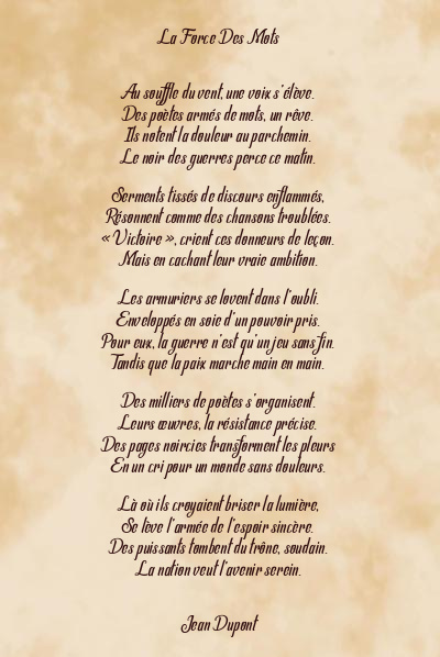 Le poème en image: La Force Des Mots