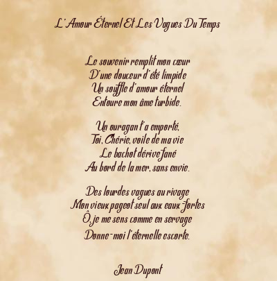 Le poème en image: L’amour Éternel Et Les Vagues Du Temps