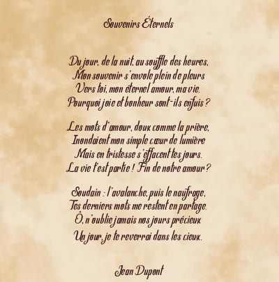 Le poème en image: Souvenirs Éternels