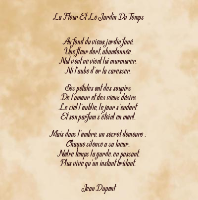 Le poème en image: La Fleur Et Le Jardin Du Temps