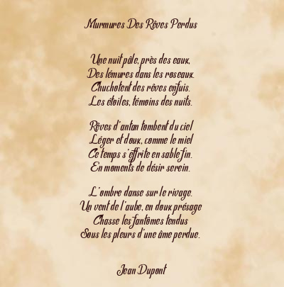 Le poème en image: Murmures Des Rêves Perdus