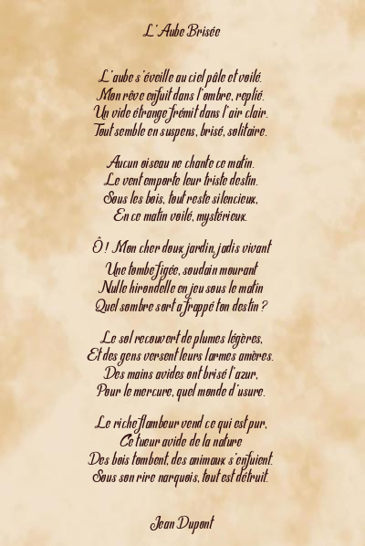Le poème en image: L’aube Brisée