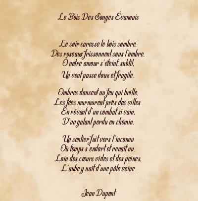 Le poème en image: Le Bois Des Songes Évanouis