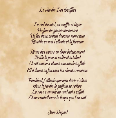 Le poème en image: Le Jardin Des Souffles