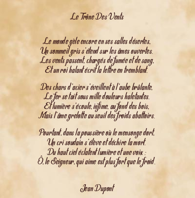 Le poème en image: Le Trône Des Vents