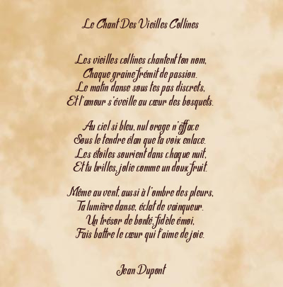 Le poème en image: Le Chant Des Vieilles Collines