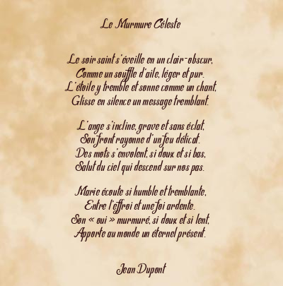 Le poème en image: Le Murmure Céleste