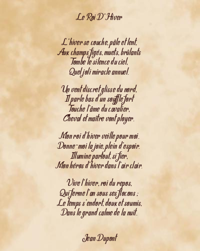 Le poème en image: Le Roi D’hiver