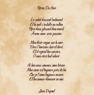 Le poème en image: Rêves Du Soir