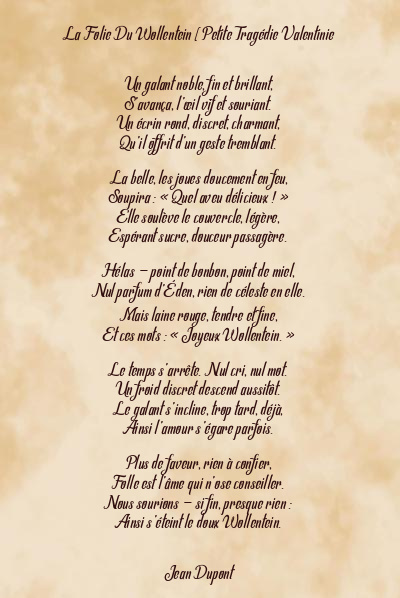 Le poème en image: La Folie Du Wollentein (Petite Tragédie Valentinie