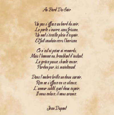 Le poème en image: Au Bord Du Soir