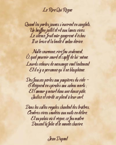 Le poème en image: Le Rire Qui Règne