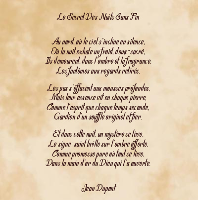 Le poème en image: Le Secret Des Nuits Sans Fin