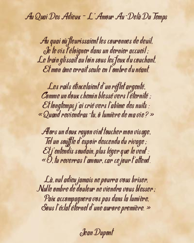 Le poème en image: Au Quai Des Adieux – L’amour Au-Delà Du Temps
